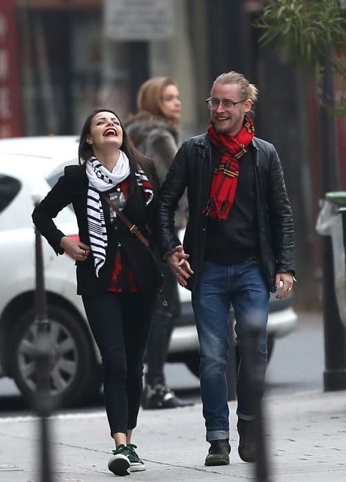 Actor Macaulay Culkin and actress Jordan Lane Price in Paris