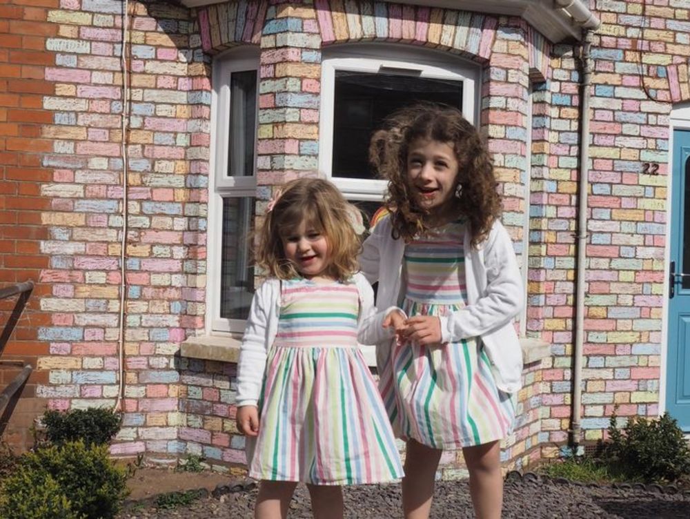 Fern's Two Daughters also contributed to the house painting project