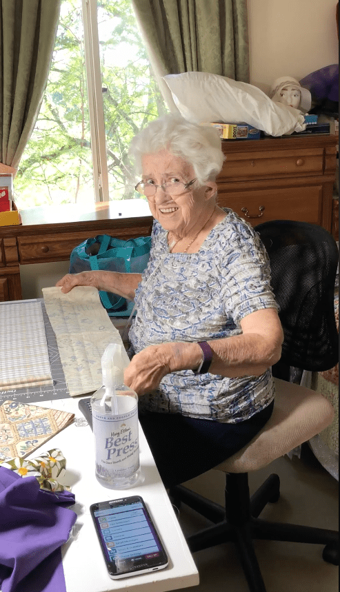Grandma Terry at her sewing desk