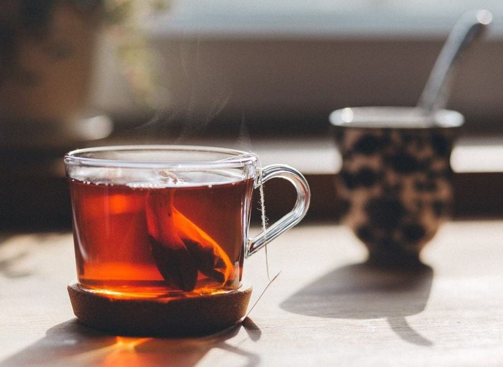 a hot glass of tea